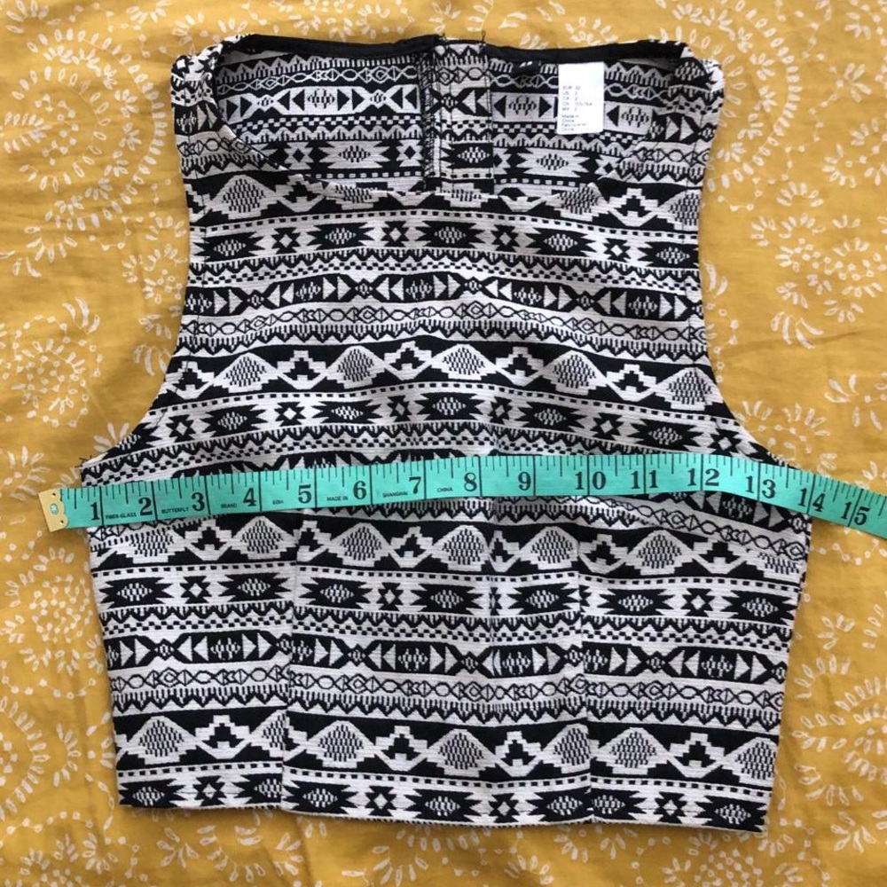 Woven H&M crop top w/ zipper back